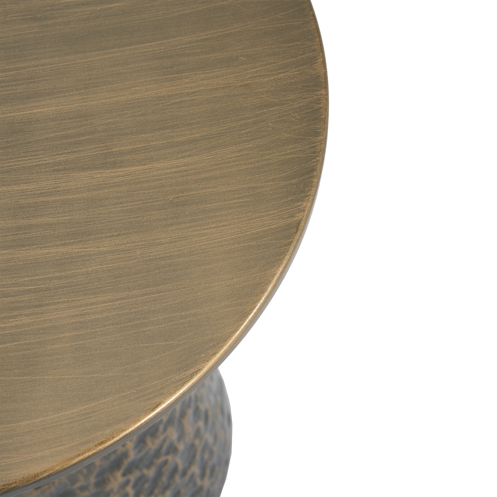Modern Hammered Metal Indoor Accent Side Table End Table Plant Stand