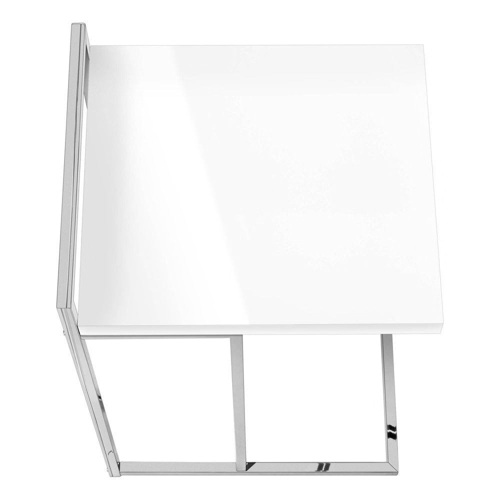 C Table Thick Panel Top Accent Table White – EveryRoom: Glossy Finish,