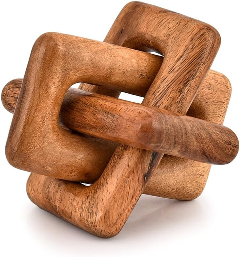 Coffee Tables 3 Link Wooden Knot Decorative Living Room Decor Unique Appearance