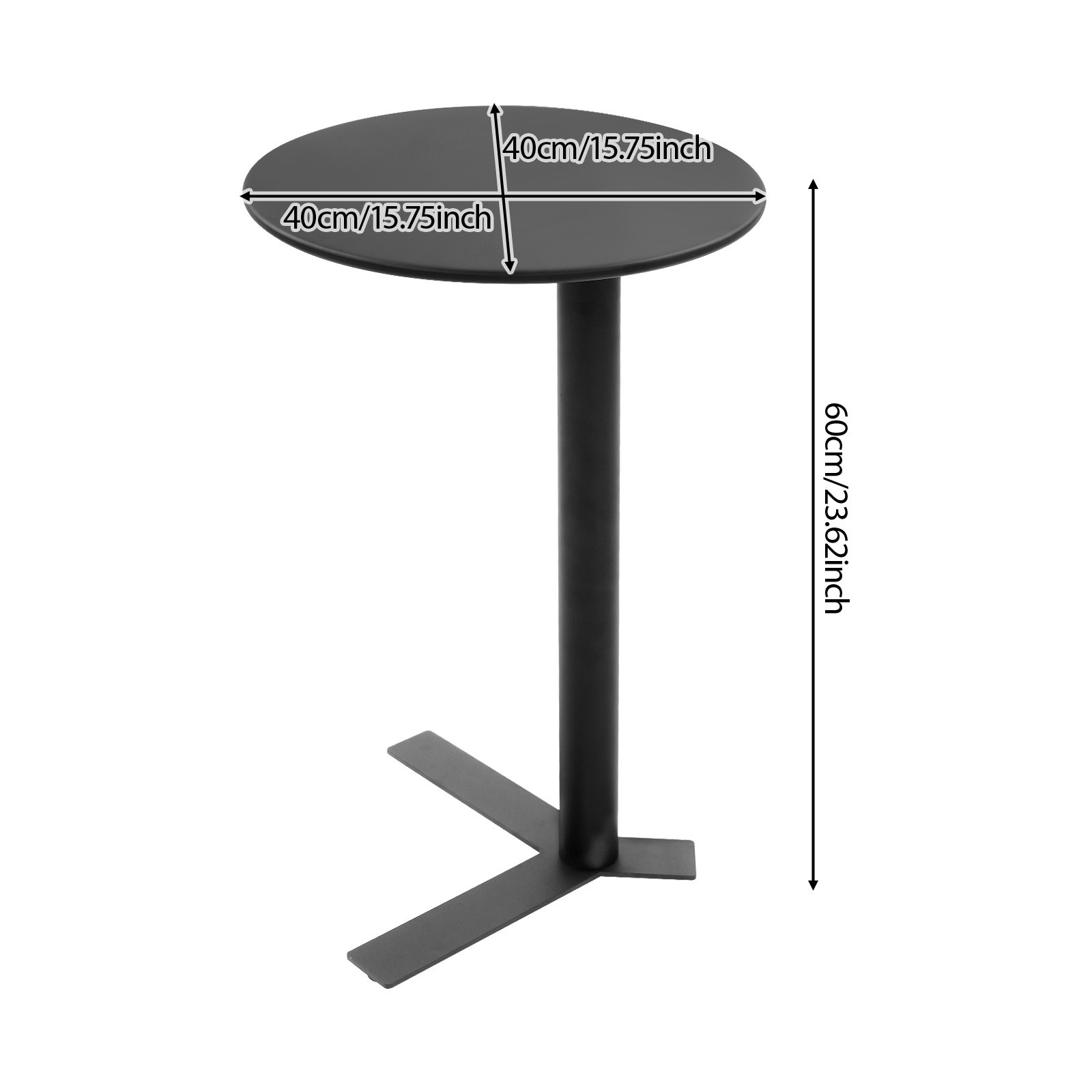 40*40*60cm Round Metal Side Table for Living Room Bedroom Office