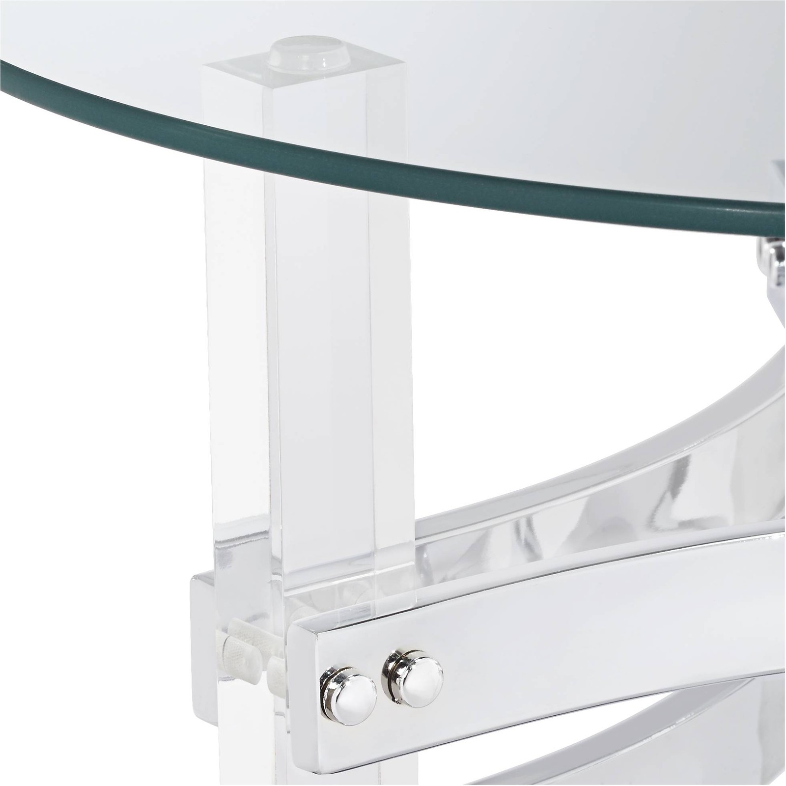 Serenity Modern Acrylic Round Accent Table 23 3/4″ Wide Clear Glass Living Room