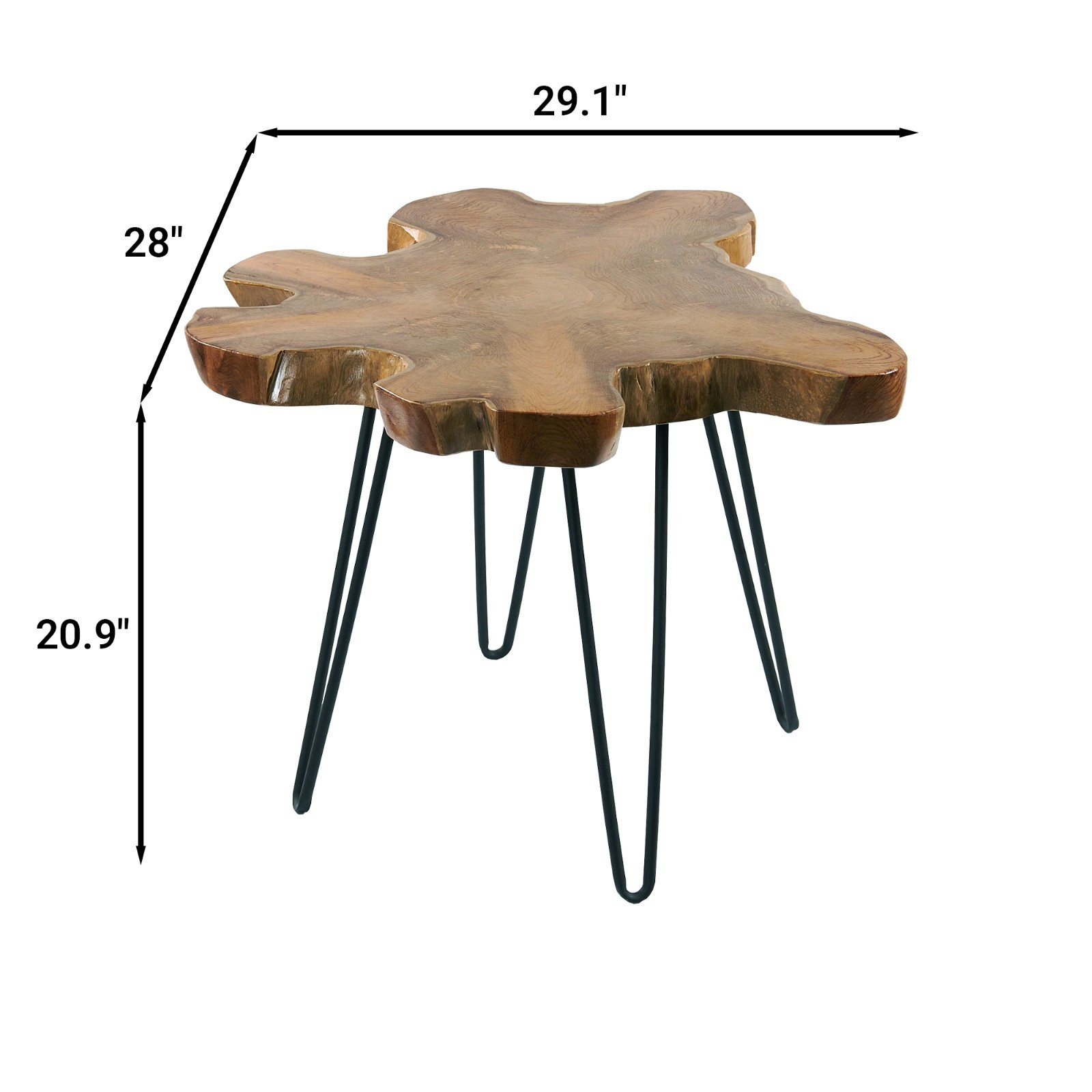 Rustic Teak Wood Slice Coffee Table, Live Edge Coffee Table, Handcrafted