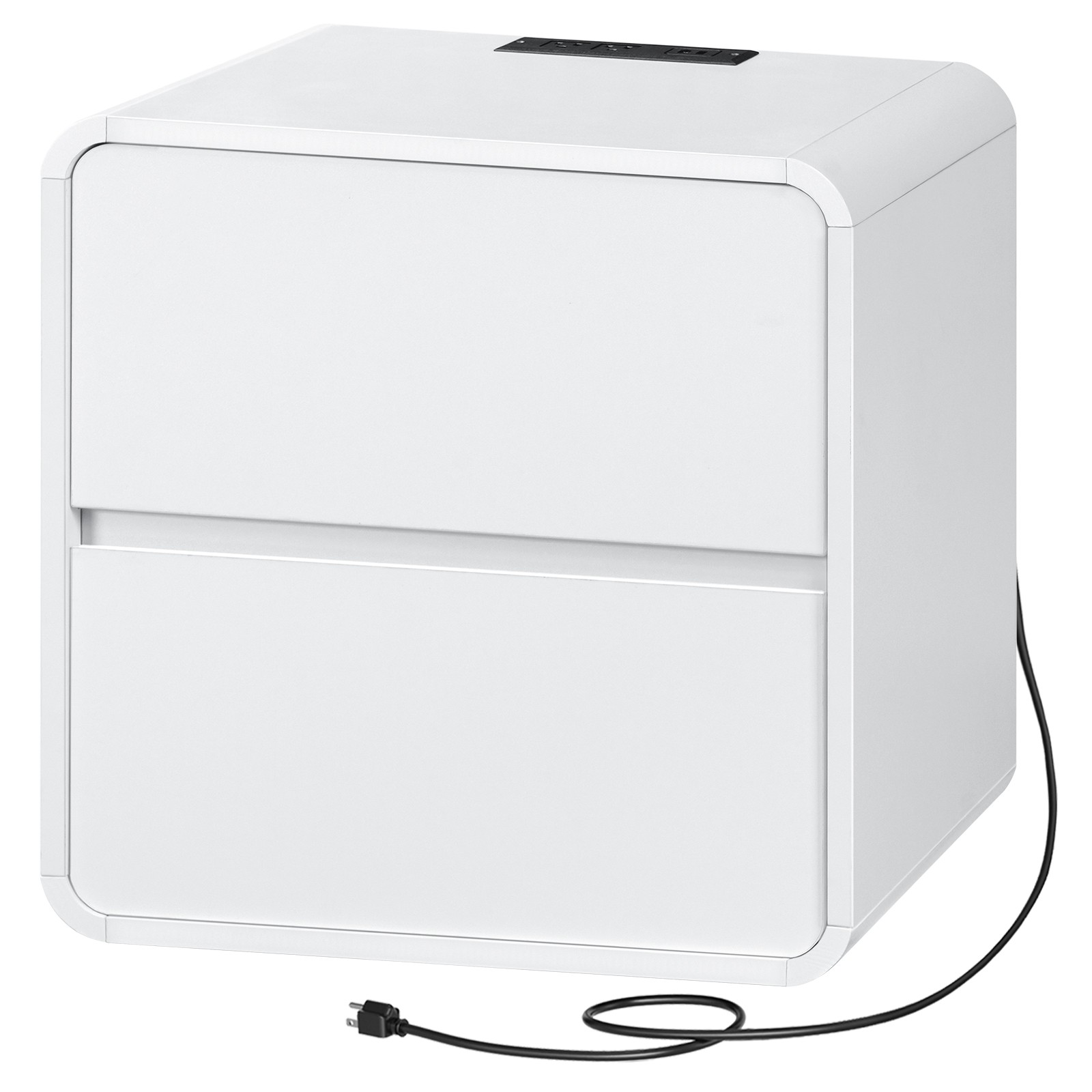 Side Table with Charging Station End Table Bedside Table 19.7″ x 15.7″ x 19.7″