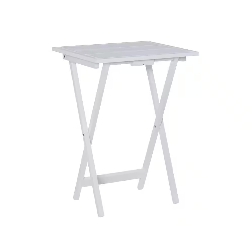 Fennec 15.75 In. L Wood Top Folding Tray White Tables