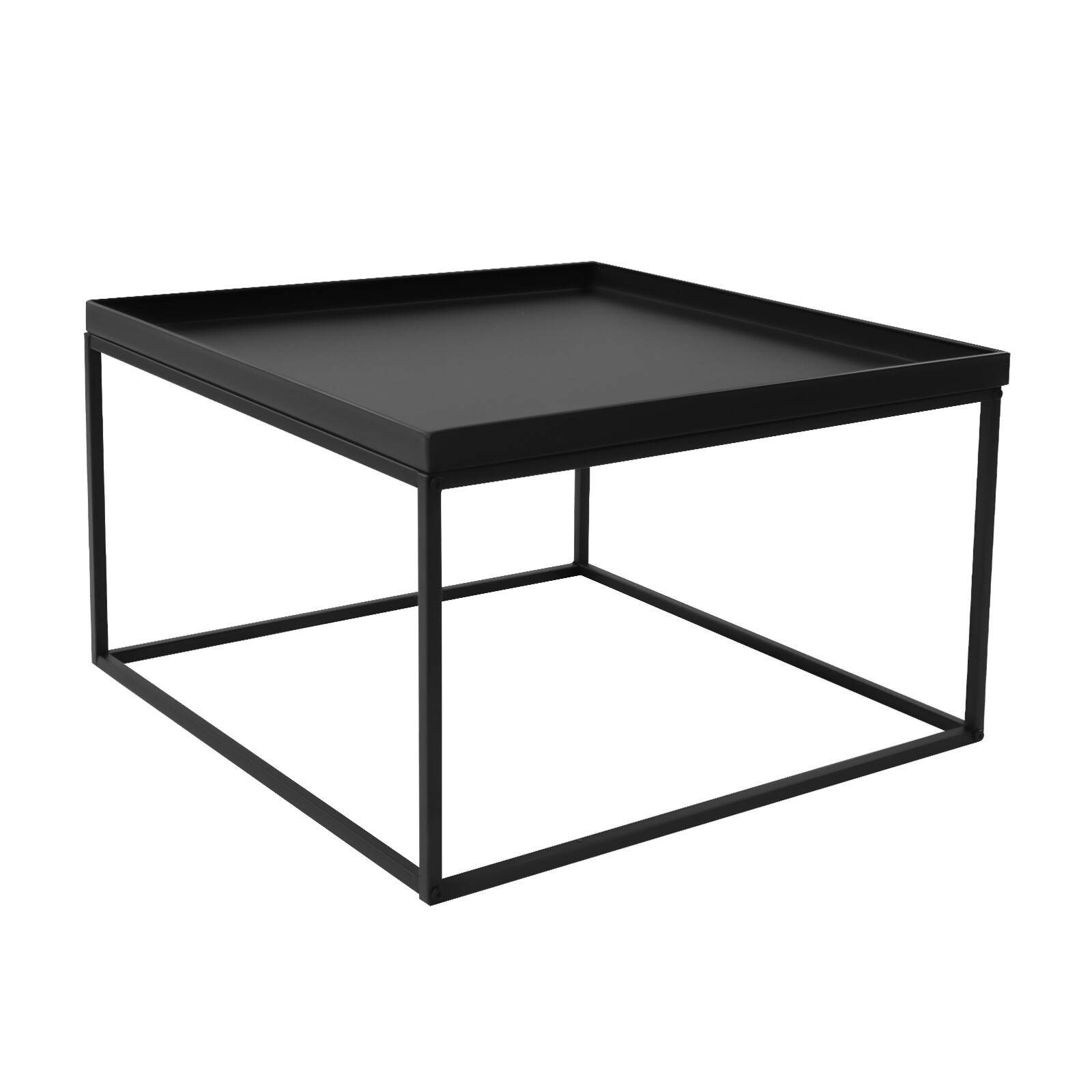 59cm Metal Square Coffee Table End Table/Side Table For Office/Home Matt Black