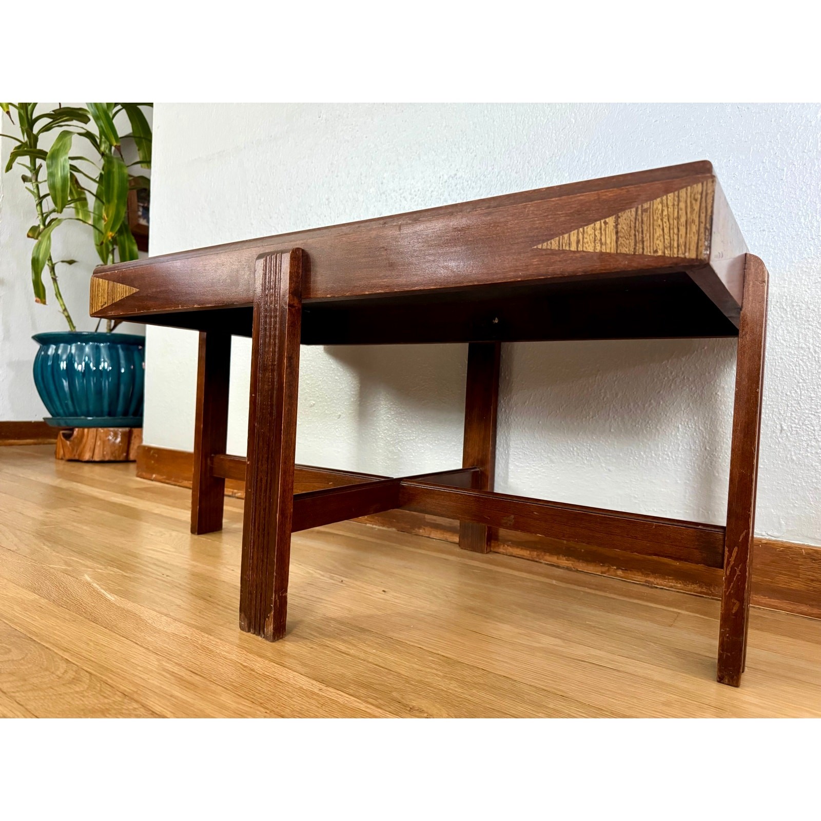 Art Deco Blue Mirror Coffee Table 1940s Hollywood Regency Cocktail Table