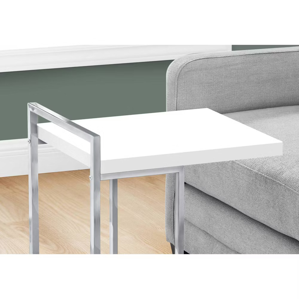 C Table Thick Panel Top Accent Table White – EveryRoom: Glossy Finish,