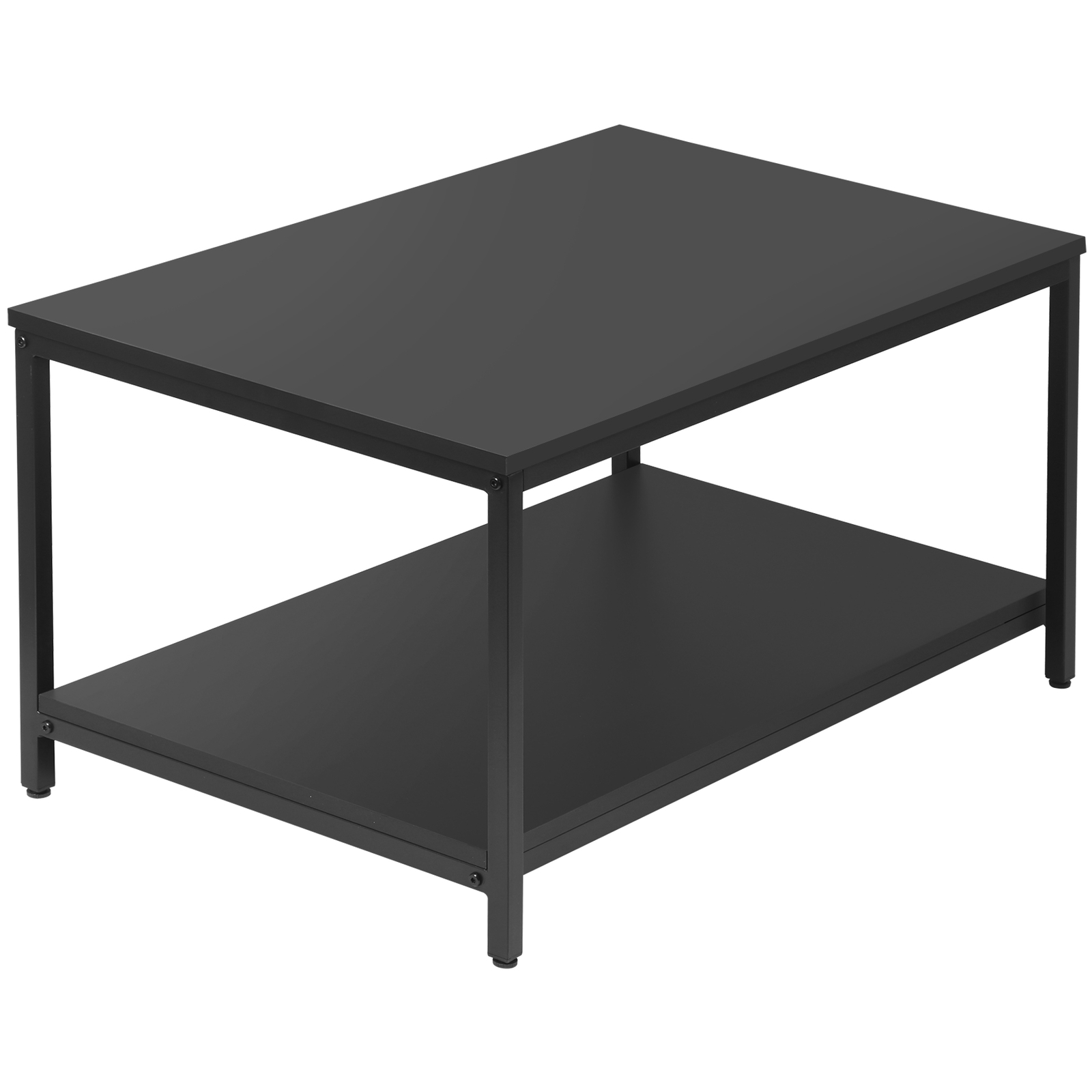 Coffee Table Storage Shelf with Metal Feet Retro Style Living Room Coffee Table