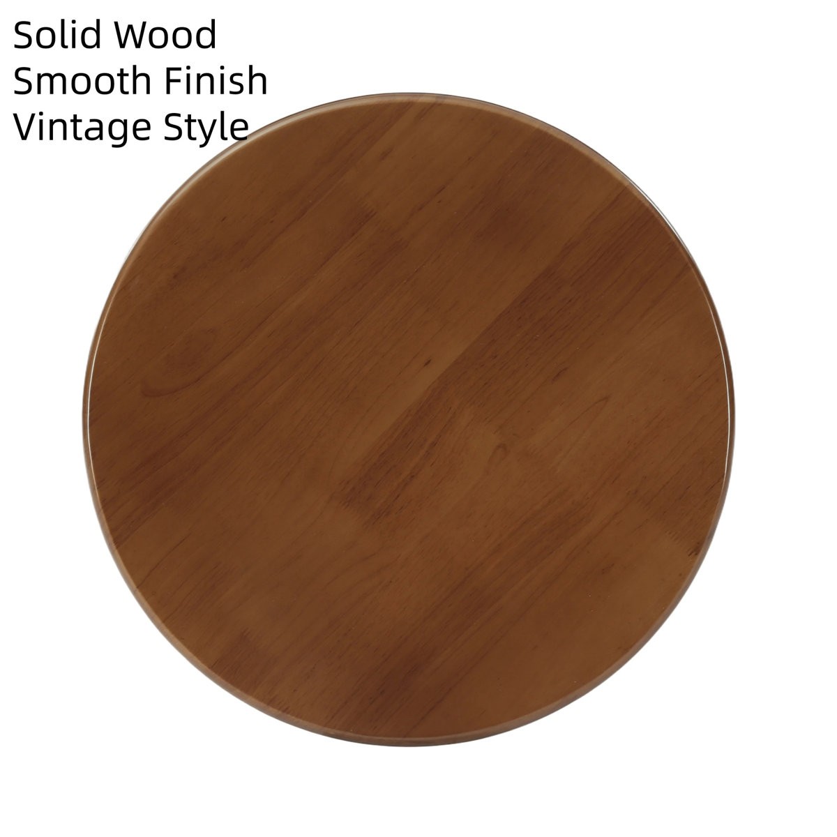 Solid Wood Round End Table 19.69” Mid-Century Modern Side Table for Living Room