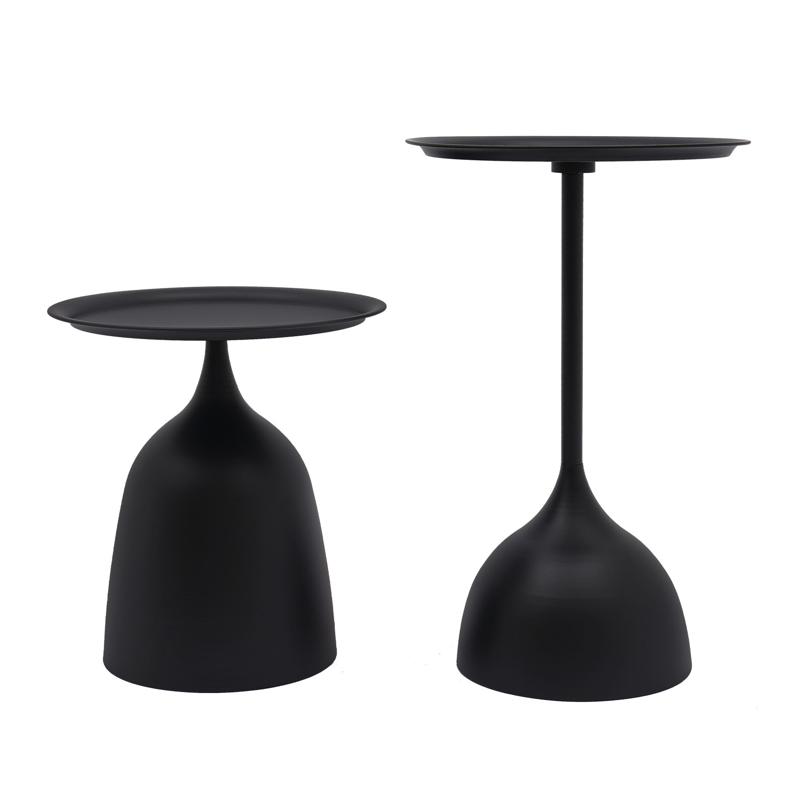 2-Pack Modern Round Side Tables in Iron for Living Room and Bedroom