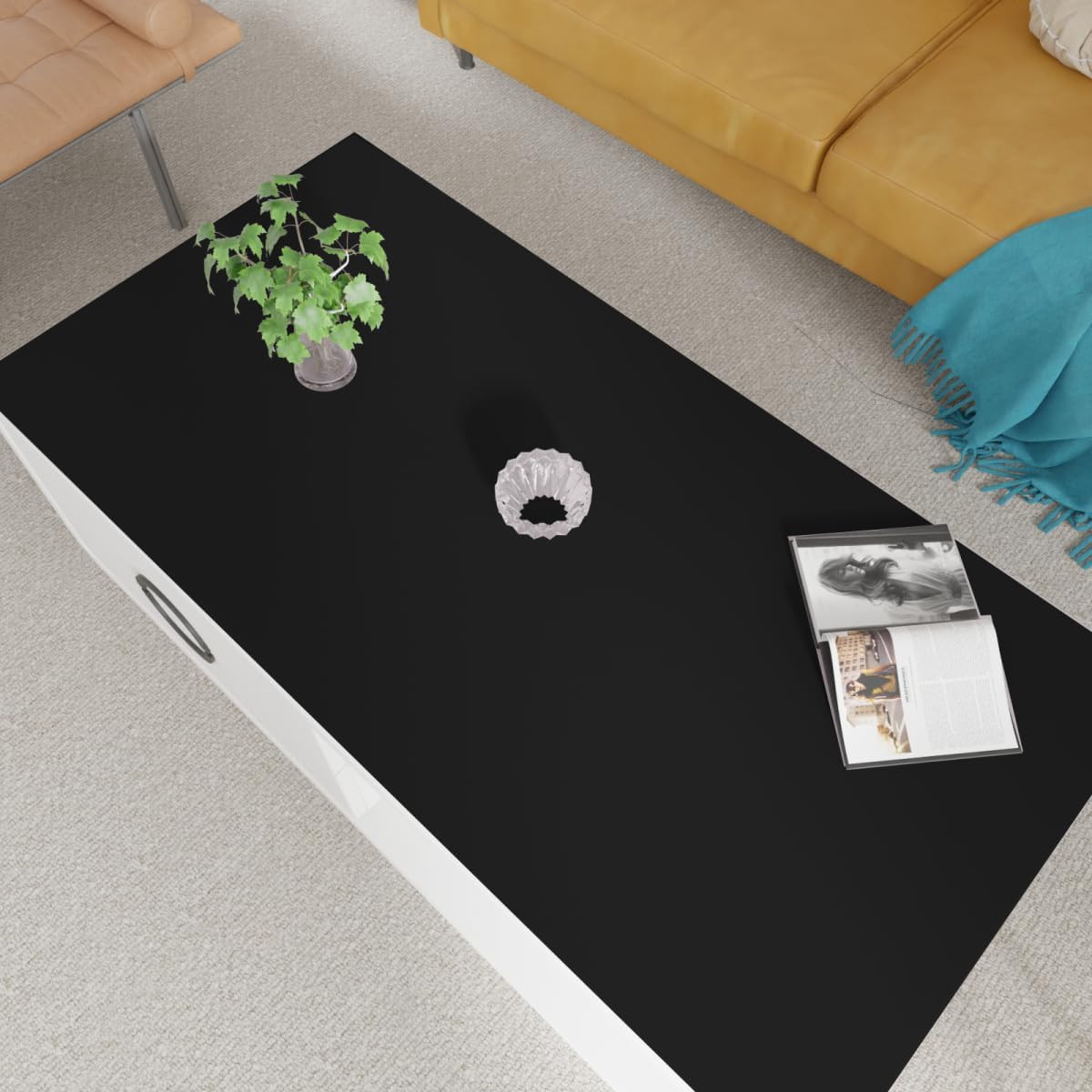 Faux Leather Table Cover,1.8Mm Thick,24X48 Inch Desk Cover,Large Desk Mat,Table