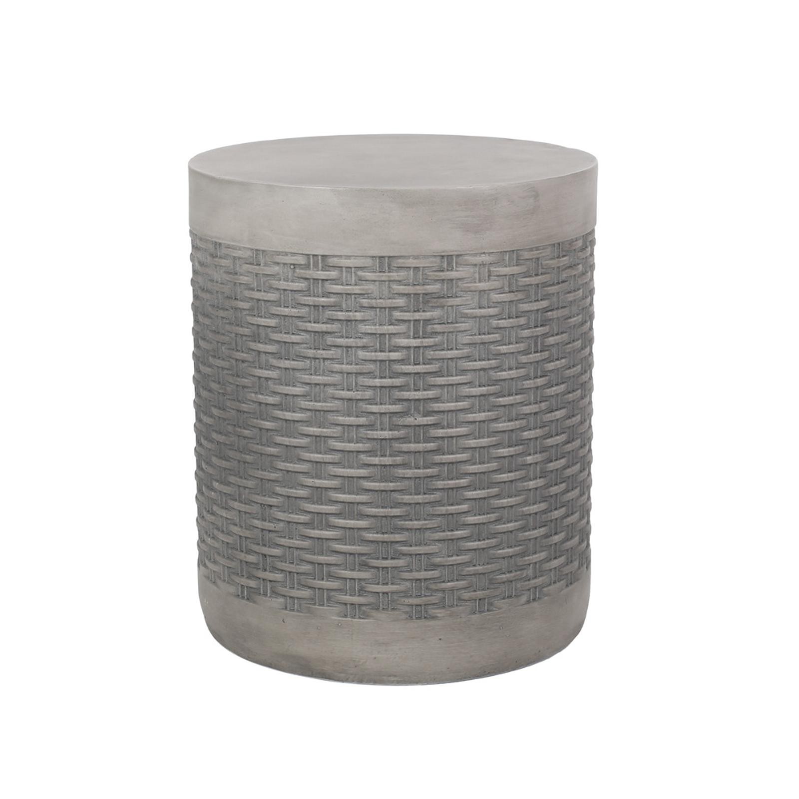 Chic Basket Weave Accent Table – Functional and Stylish Lightweight Concrete