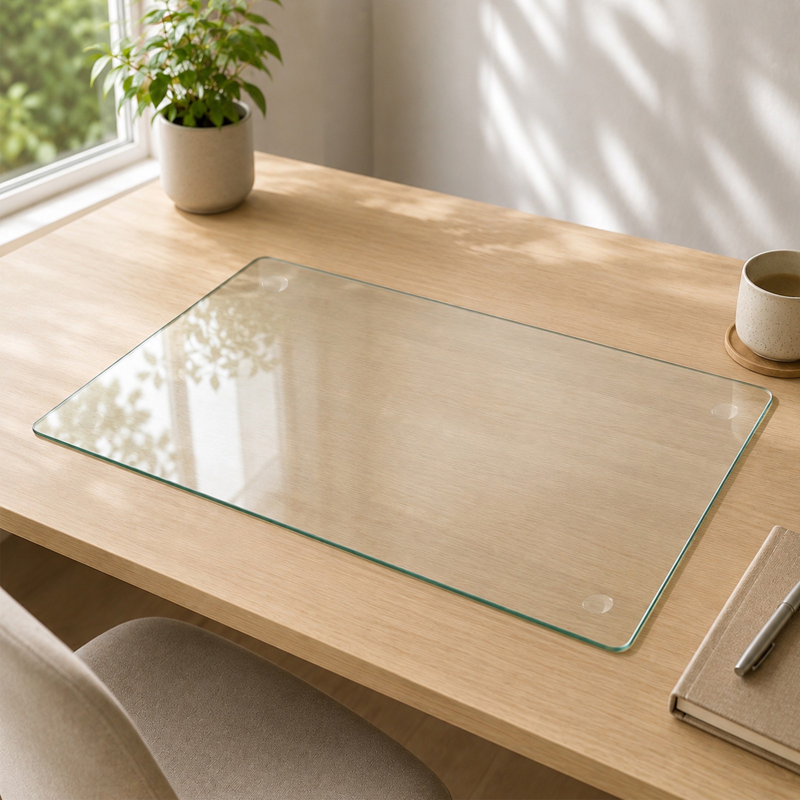 Tempered Glass Desk Mat 20″ x 32″ Clear Worktop Protector
