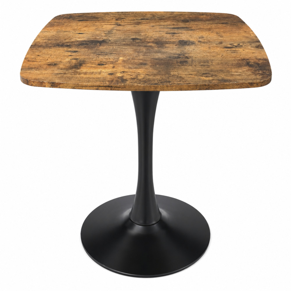 24″ Square Tulip Table with MDF Tabletop & Matte Black Metal Pedestal Base