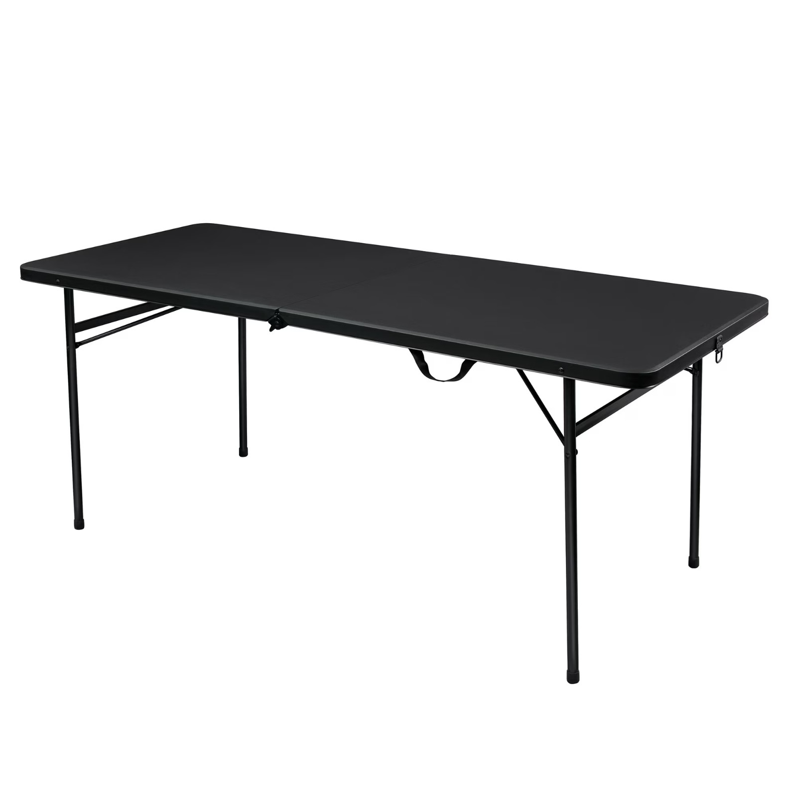 Mainstays 6′ Rectangle Centerfold Folding Table, Black