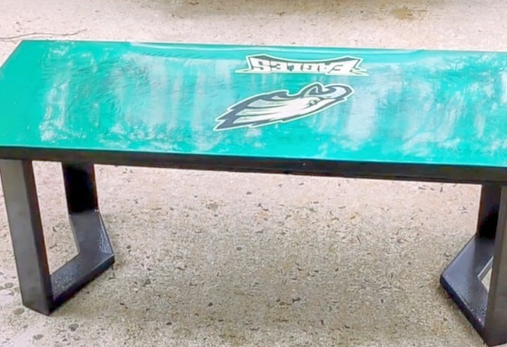 Transparent Epoxy Resin & Wood Coffee Table, Natural Wood Epoxy Accent Table H