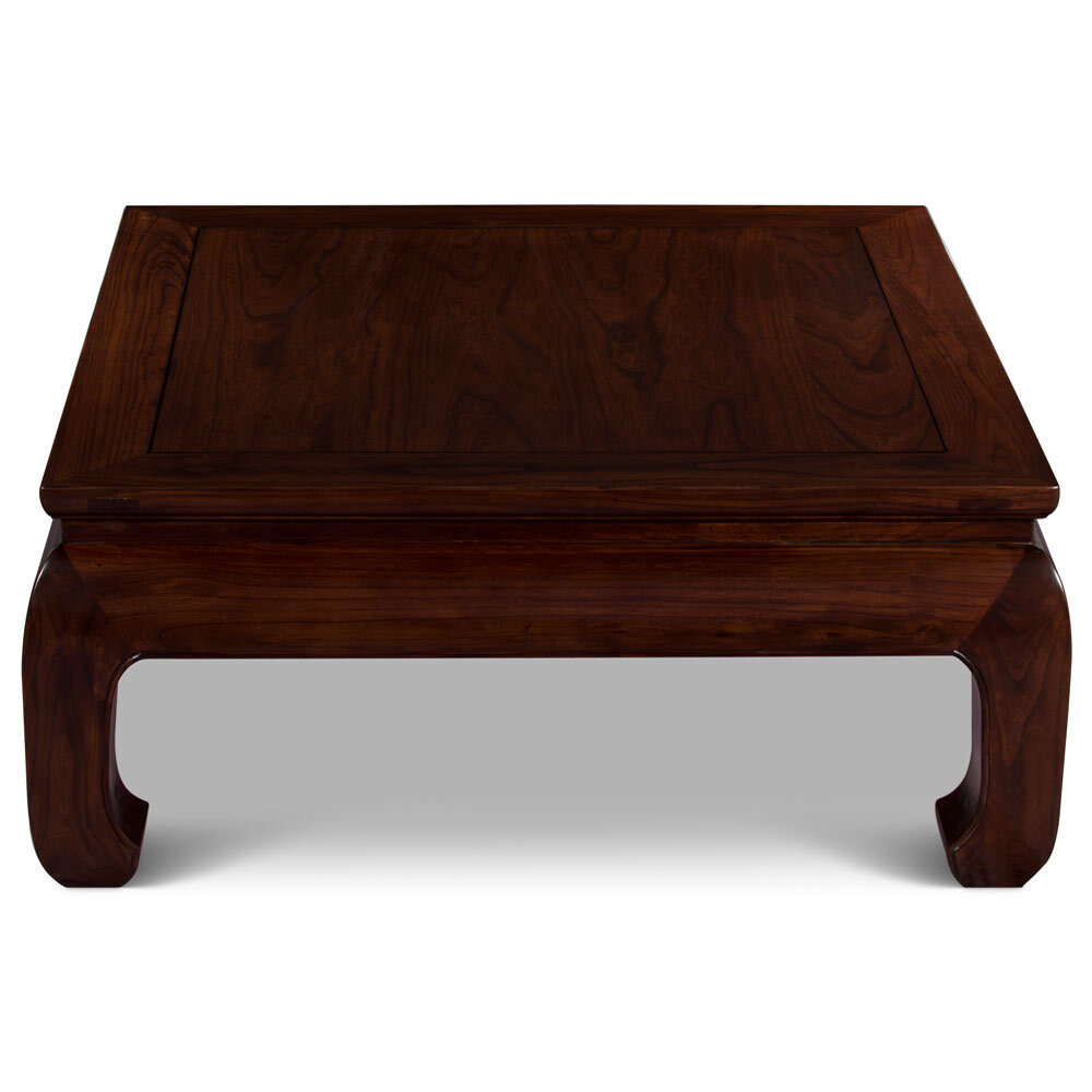 US Seller Dark Espresso Elmwood Ming Square Asian Coffee Table