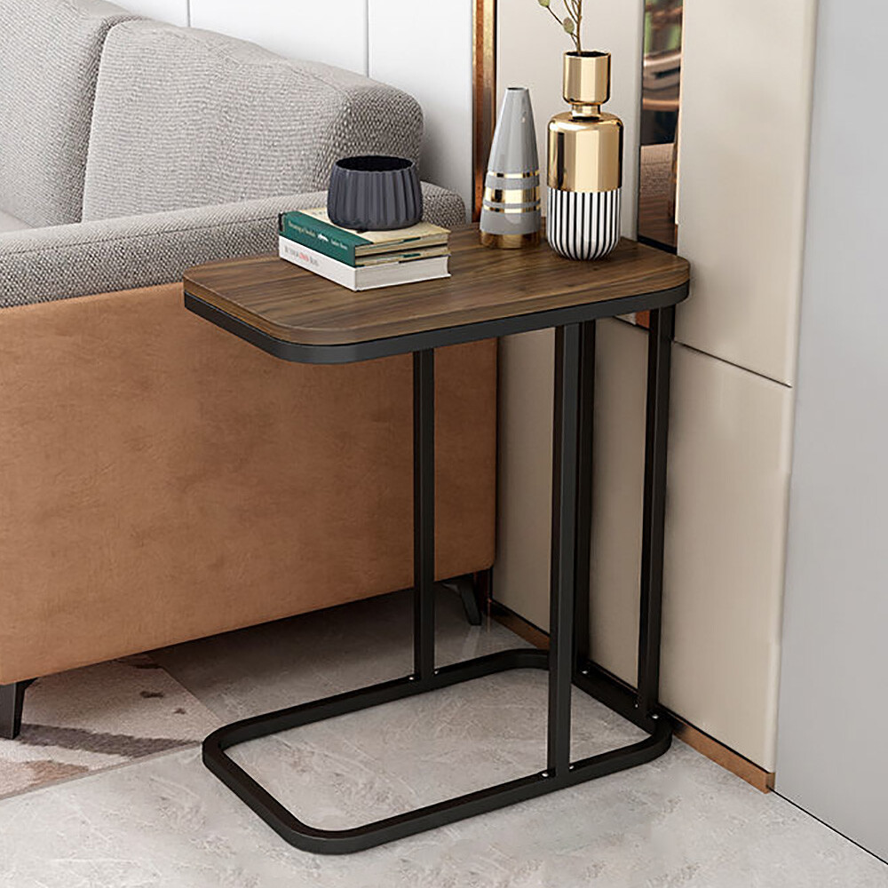 C-shaped Sofa Side Table Modern Side Table End Table With Sturdy Metal Frame