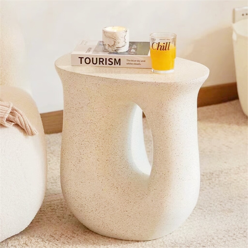 Unique Lightweight Concrete Accent Table Sofa Side Table Living Room Home Decor