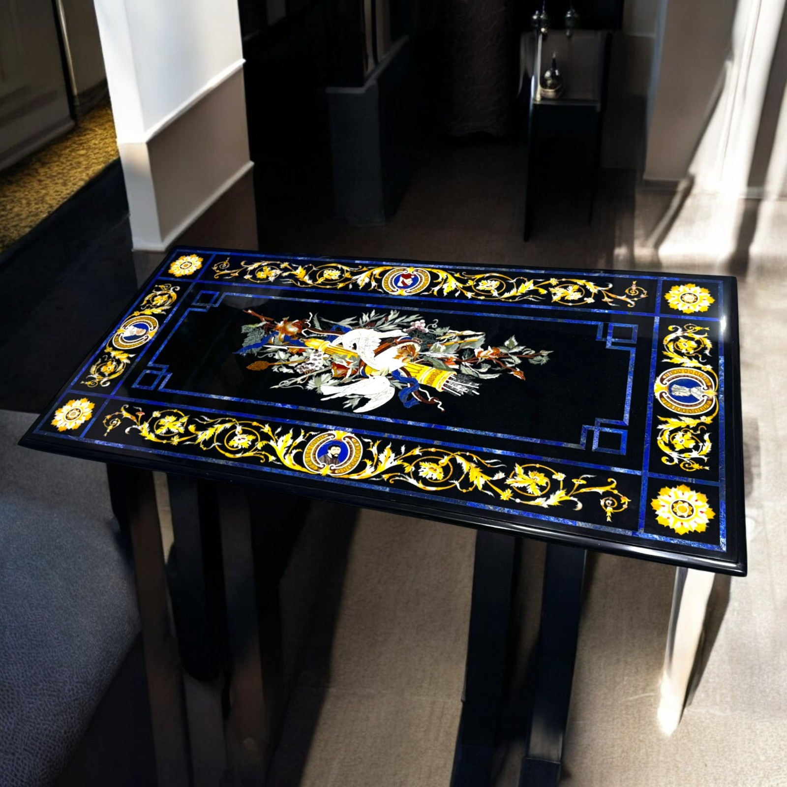 4ft x 2ft Beautiful Coffee Table Top Marble Inlaid Pietra Dura Floral Voge…
