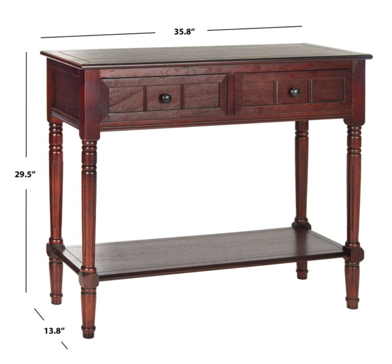Cherry Wooden Console Table Behind Sofa Storage Hallway Accent Drawers Furniture