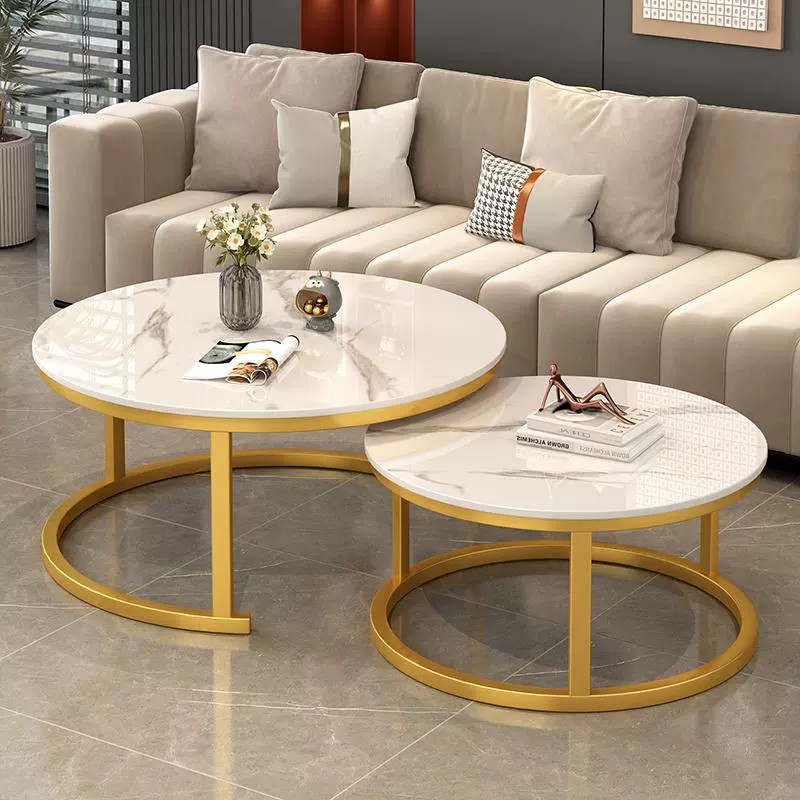 Living room coffee table, classic nested combination (glossy)