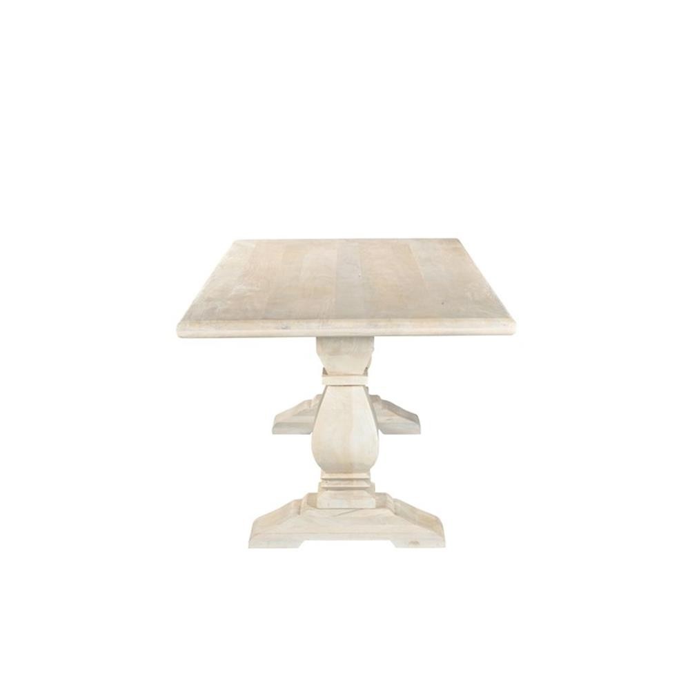 Pemberly Row 71″ x 39″ Rectangular Solid Mango Wood Dining Table in White Wash