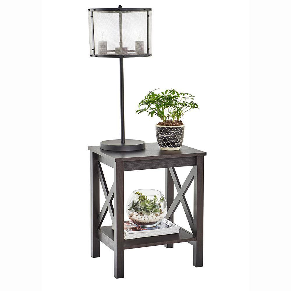 X-Frame 2-Tier 21.9 In. H X 17.9 In. W X 15.7 In. D Laminated Wood End Table She
