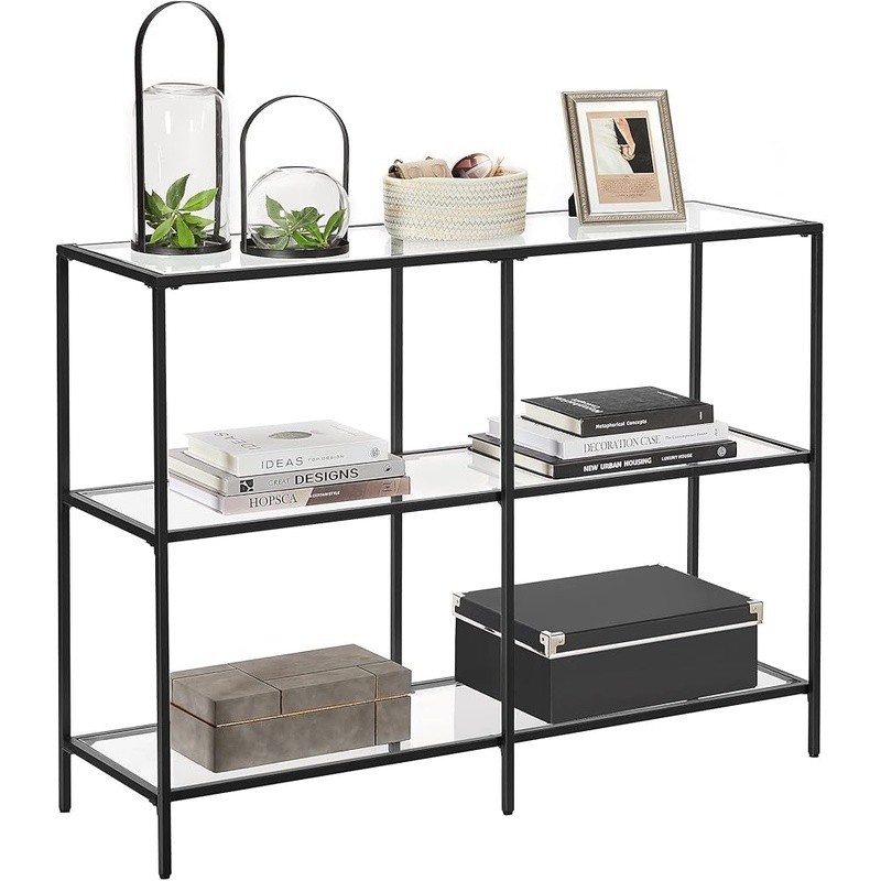 Durable Glass Console Table W/ Adjustable Feet Stylish Home Decor Display New