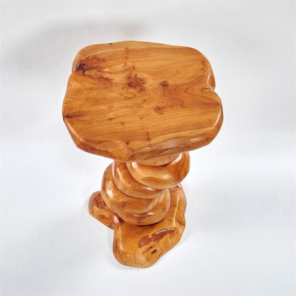 GREENAGE Cedar Roots Multibeads Stand Stool Tree Stump Side Table 23.6″ H Rustic