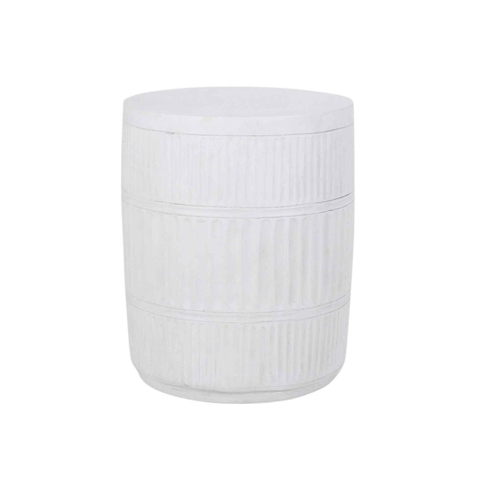 15″Round Magnesium Oxide Outdoor /Indoor End Accent Side Table Patio Table White