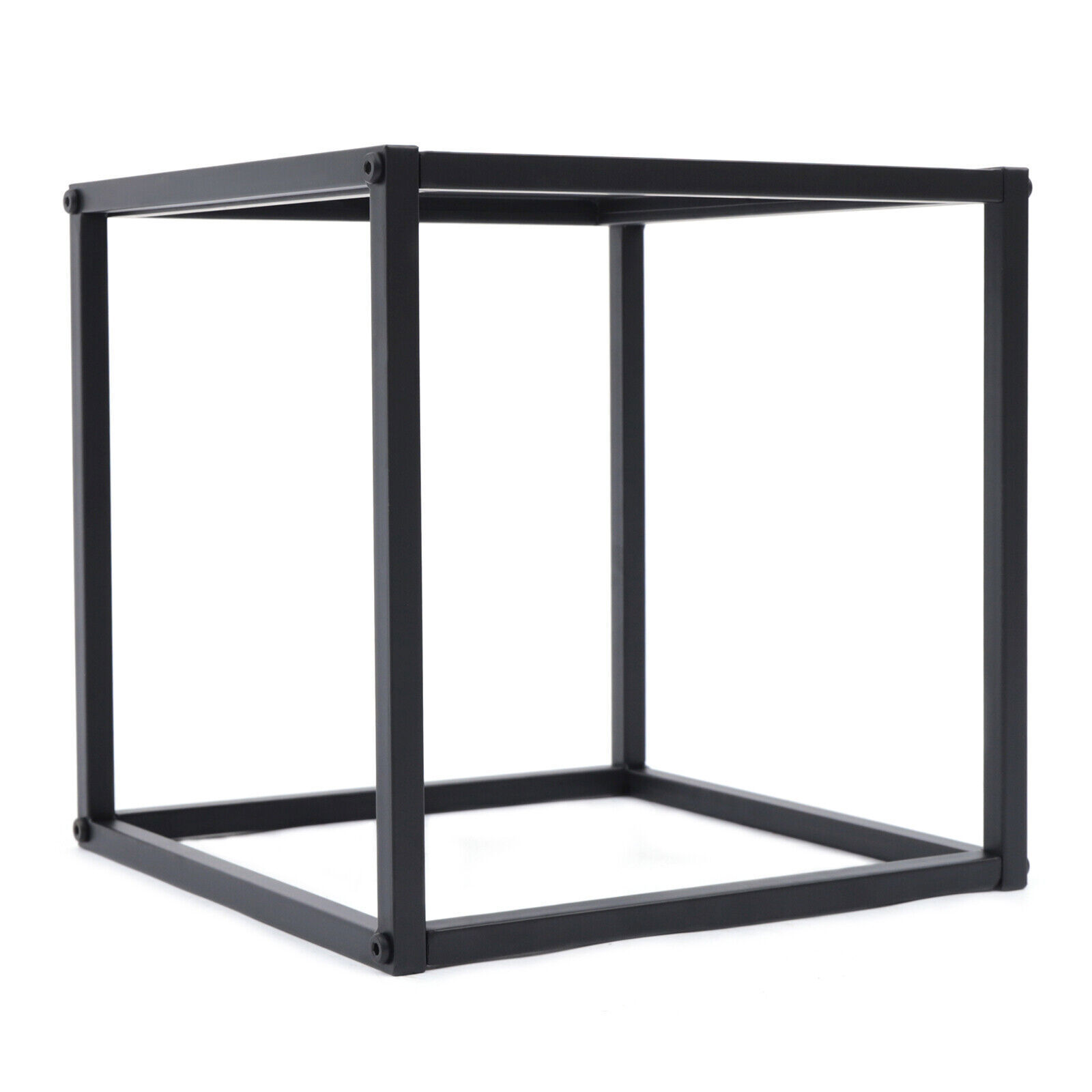 2PC Square Coffee Table End Table Modern Metal Side Table Matt Black Home Office