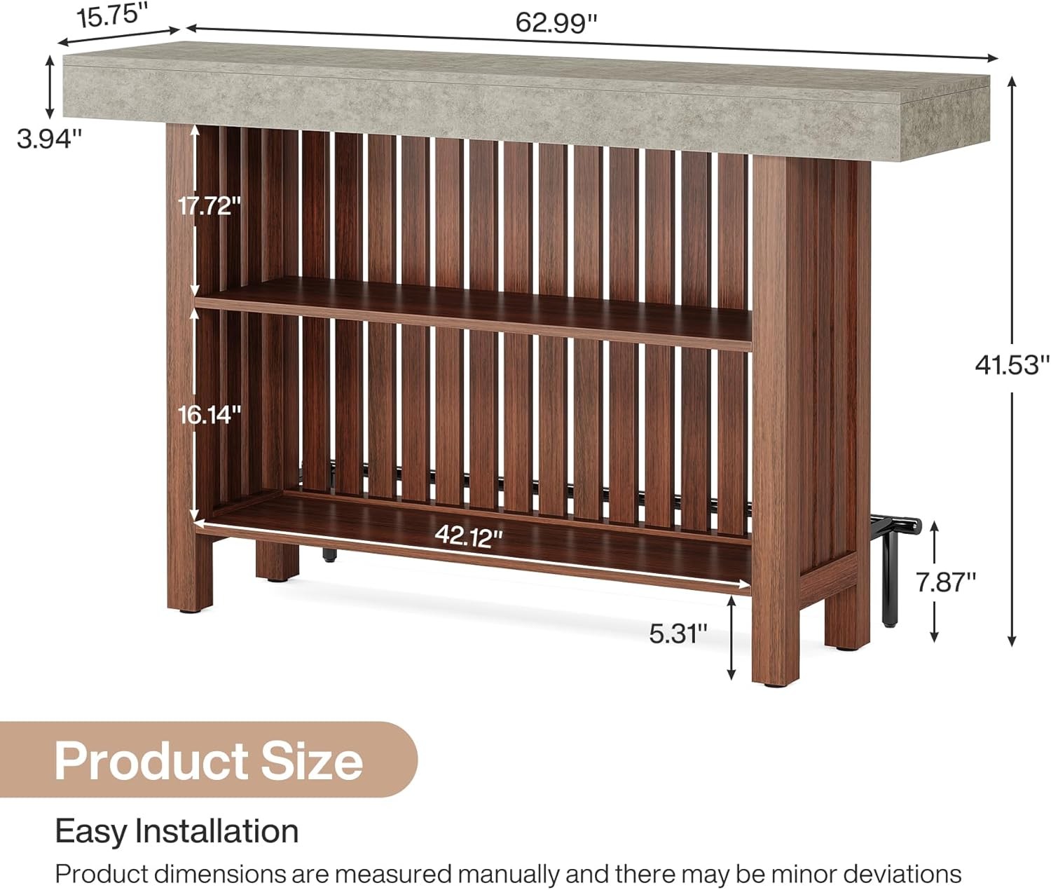 Rectangular Bar Table Ample Space for Storage and Elegant Display