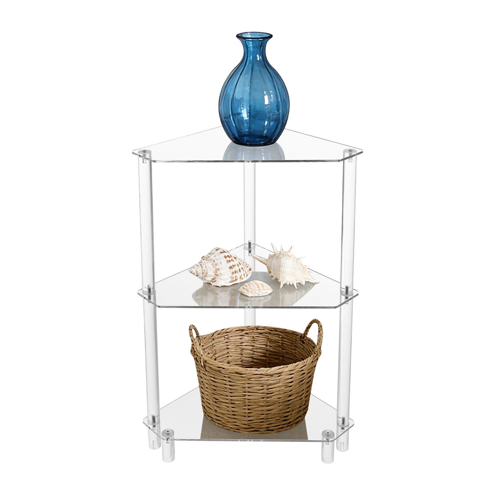 3-Tier Triangle End Table,Side Table,Side Table for Living Room,Bedroom,Bathroom