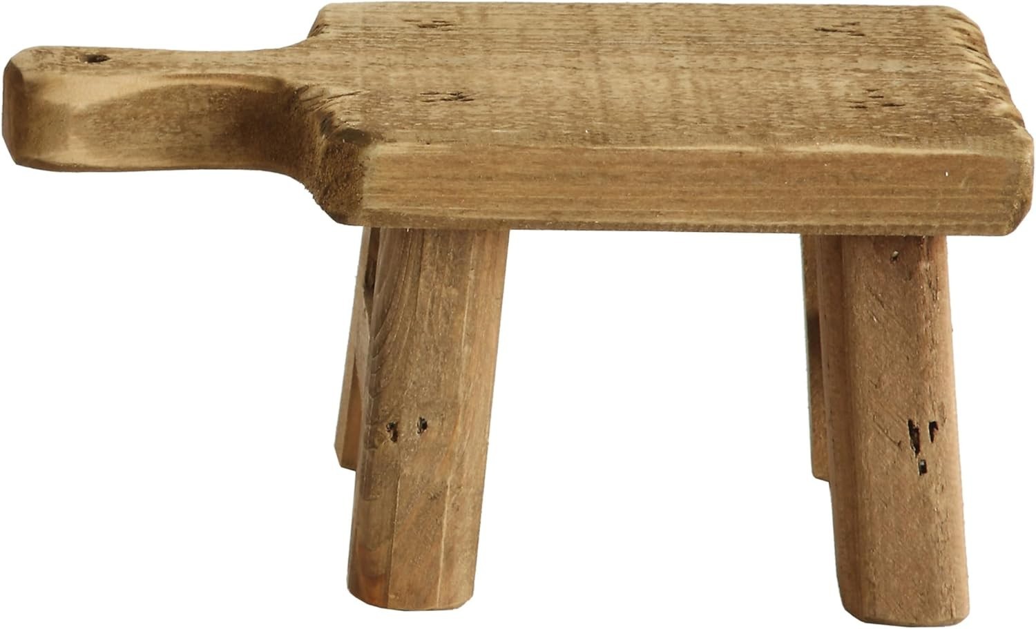Charming Square Wood Pedestal with Handle – Perfect for Decorative Objects 9.5L