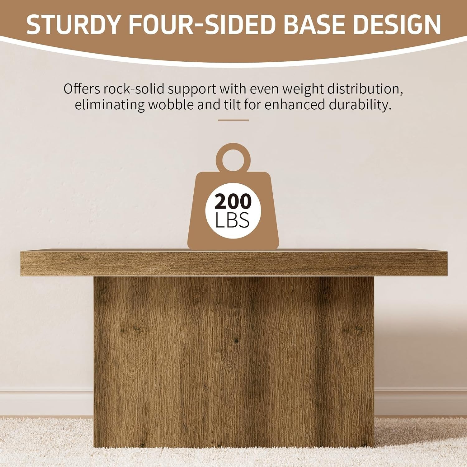 MILEFA Square Coffee Table,Wooden Living Room Table,Center Table with a Large…