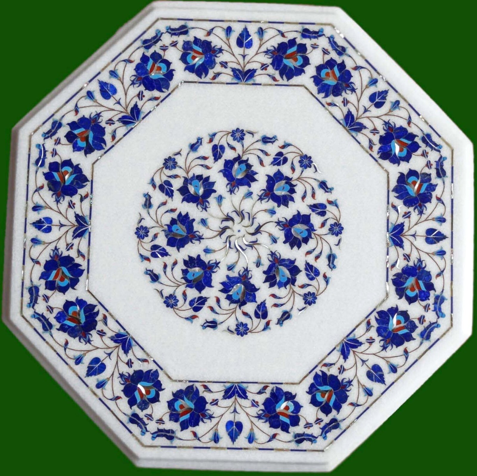 Lapis Lazuli Stone Sofa Table / White Marble Coffee Table / Patio Table for Home