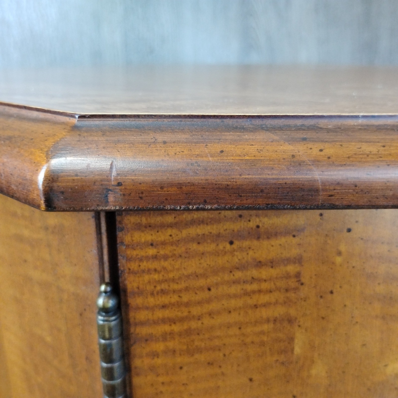 Vintage Octagonal Solid Wood End Side Table 20″T Commode Cabinet Storage Unique