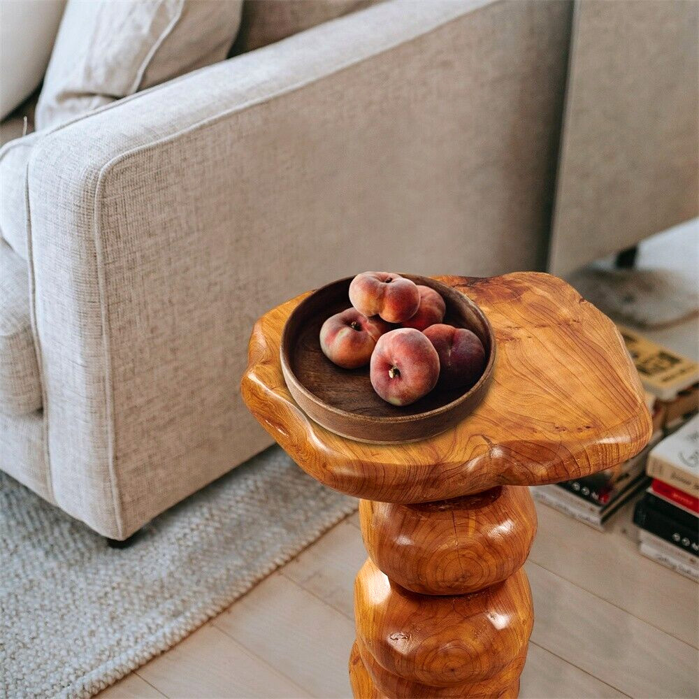 GREENAGE Cedar Roots Multibeads Stand Stool Tree Stump Side Table 23.6″ H Rustic