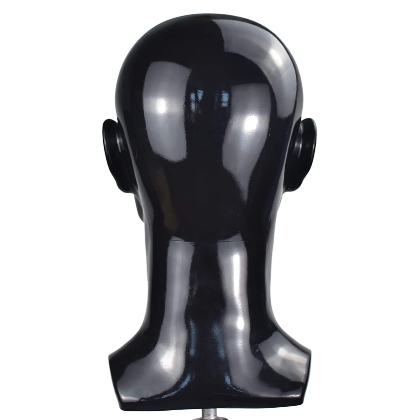 MIAOMANZI PVC Mannequin Head Black Male Manikin 1 Count (Pack of 1), black