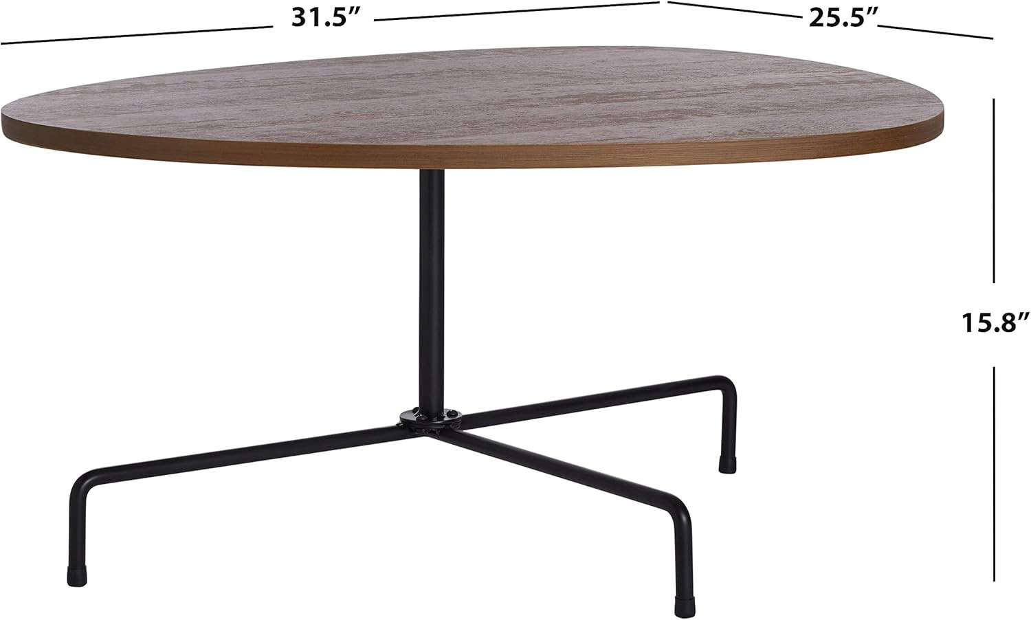 Berlin Walnut & Black Tripod Coffee Table – Stylish Living Room Accent