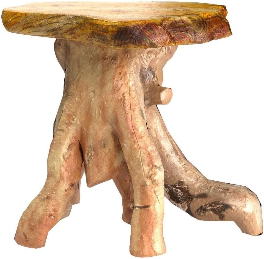 Rustic Natural Tree Stump Stool – 19” Accent Table & Plant Stand