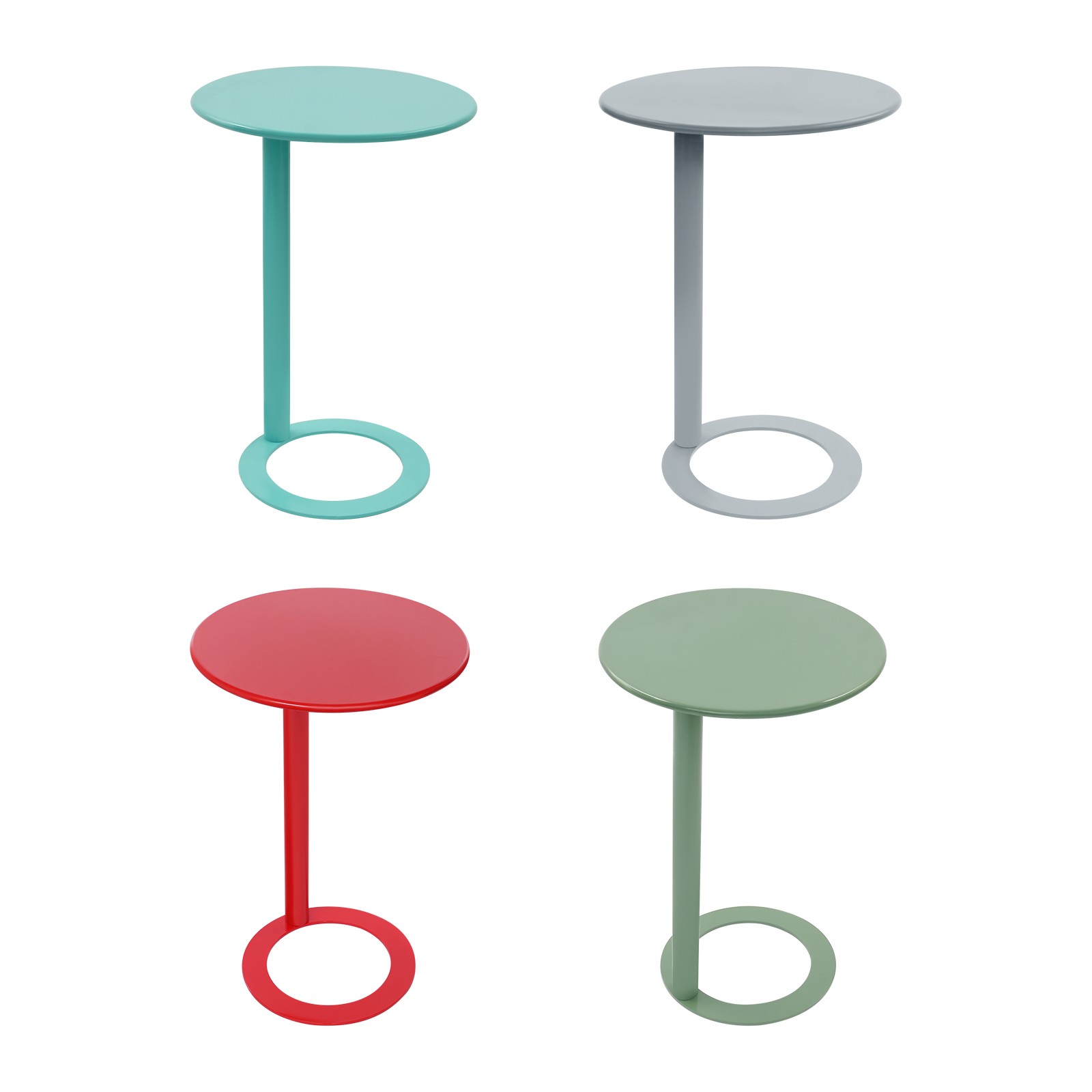 C-Shaped Round Side Table, C-Shaped Coffee Table, C-Shaped Side Table With O-Sha