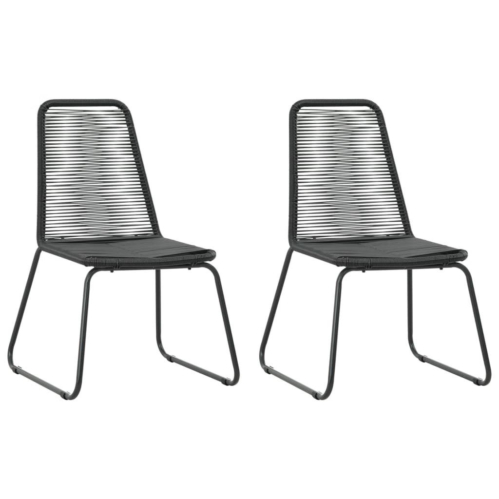 3 Piece Patio Dining Set PVC Rattan Black