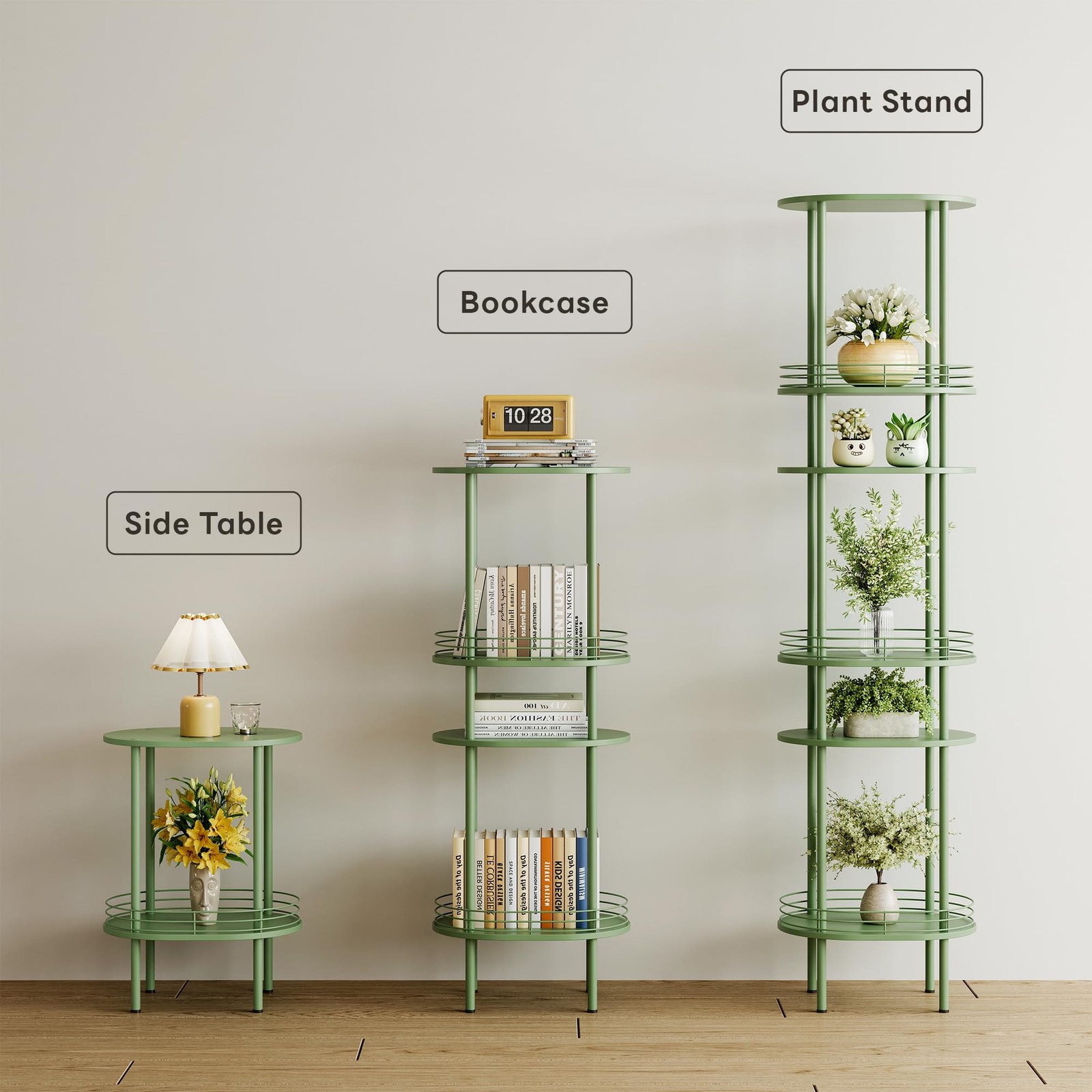 Small Modern Oval Side Table with Storage,2-Tier Side Tables Living Room,Stur…