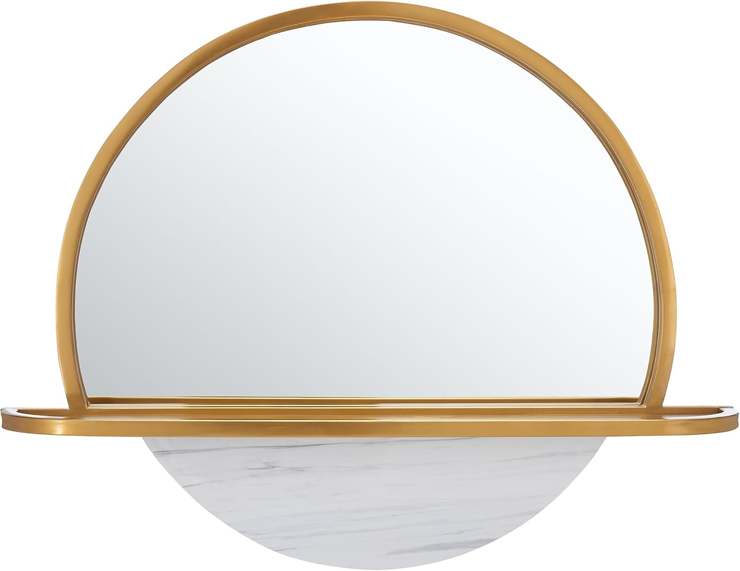 Tsarra Gold 35-Inch Half Moon Decorative Wall Mirror for Any Room