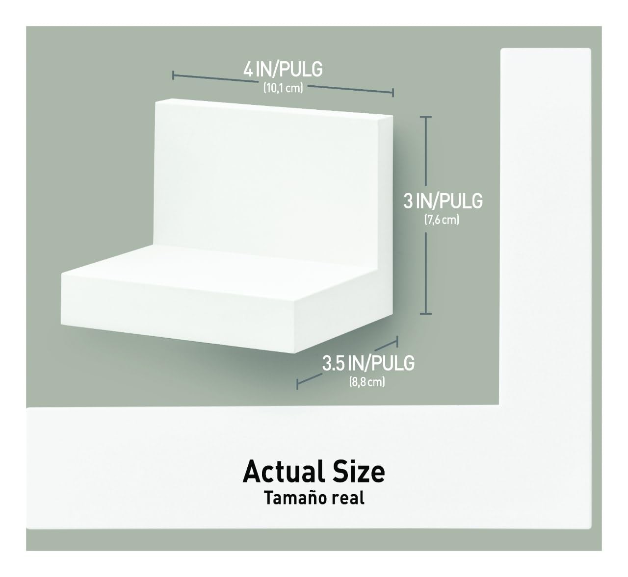 Command Display Ledges, Holds up to 2 4″ 2 Count (Pack of 1), Quartz