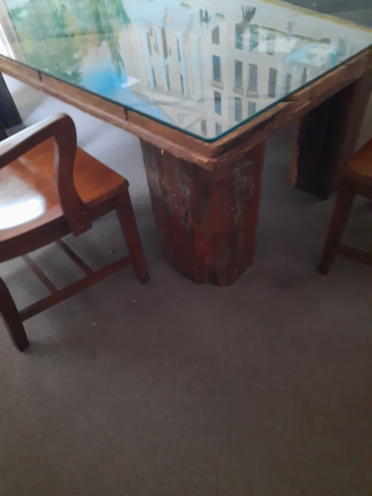 Constructed Table 4′ X 8′ Repurposedceiling Timbers From Patchogue Lace Mill..