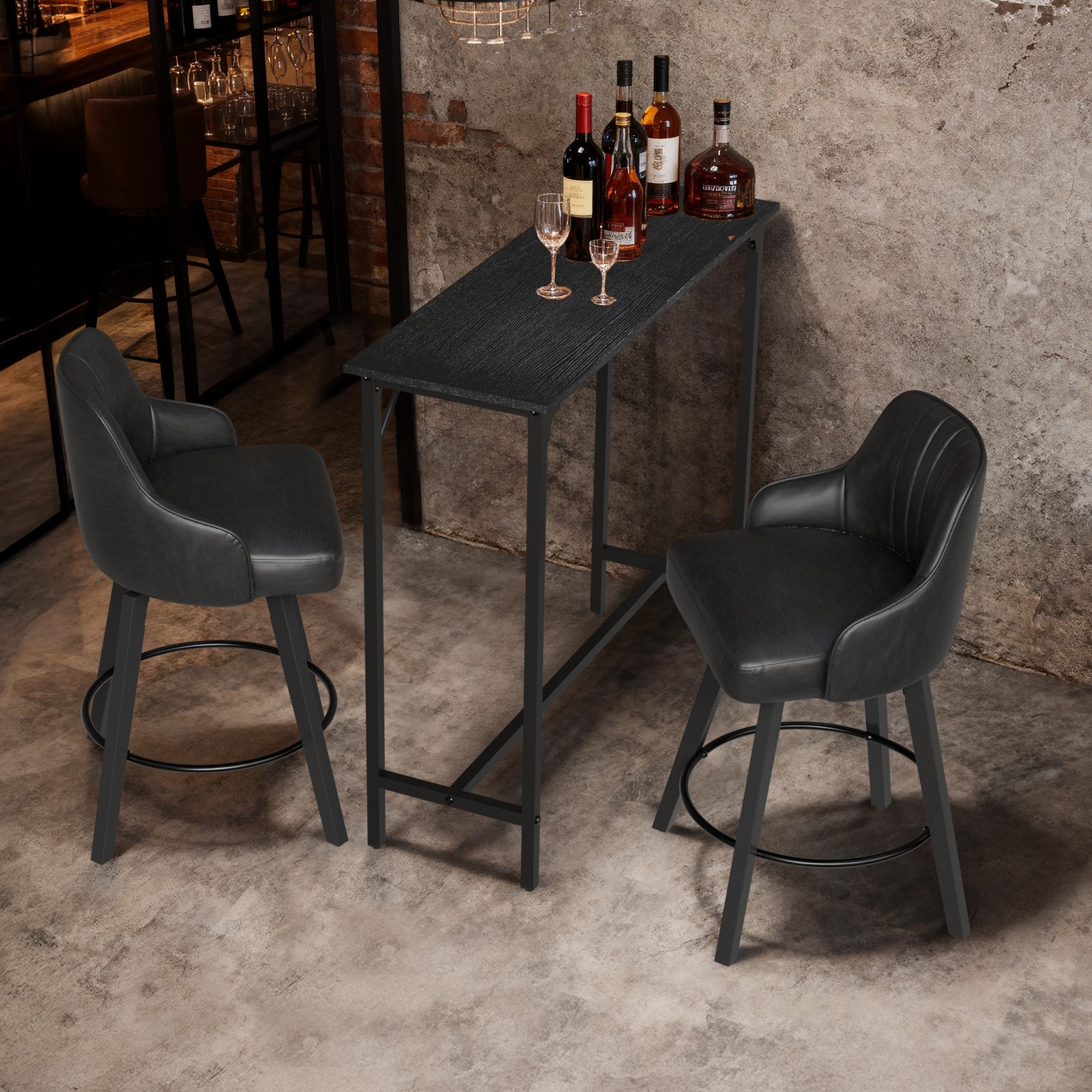 Durable MDF Top & Metal Frame, Ideal for Kitchen/Bar Counte