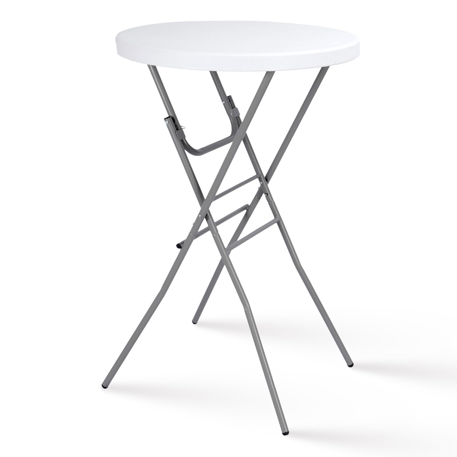 28in Cocktail Table White High Top Folding, Round Portable Bar Height Folding…